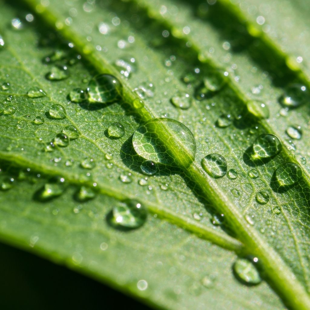 Daun tanaman di bawah sinar matahari